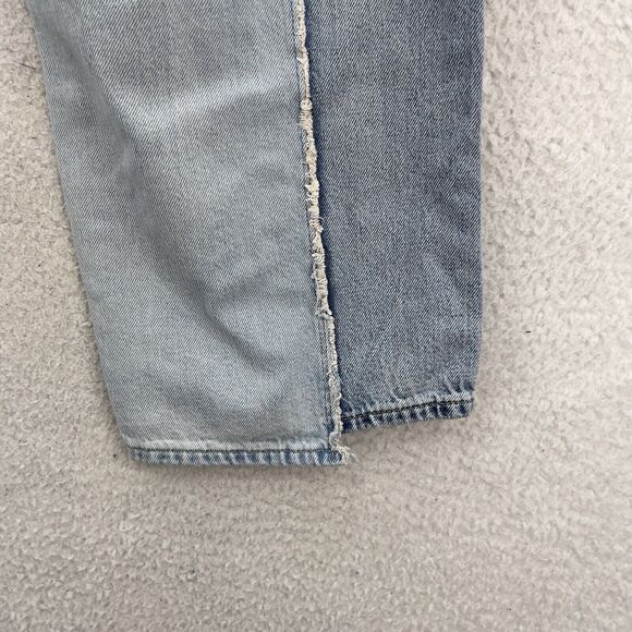 Levi's Premium Baggy Dad Cropped Jeans Women 23x28 Blue 2 Tone Straight Distress - Picture 14 of 16